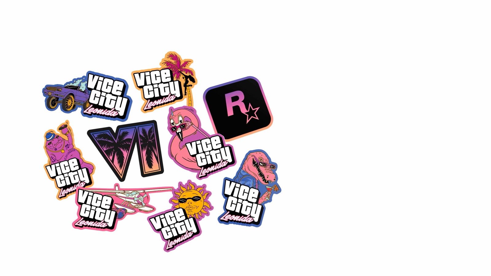 Official GTA VI merchandise stickers